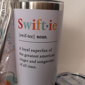 New Taylor Swift Swiftie Tumbler White 20floz, Two Lids, Two Metal Straws Brush